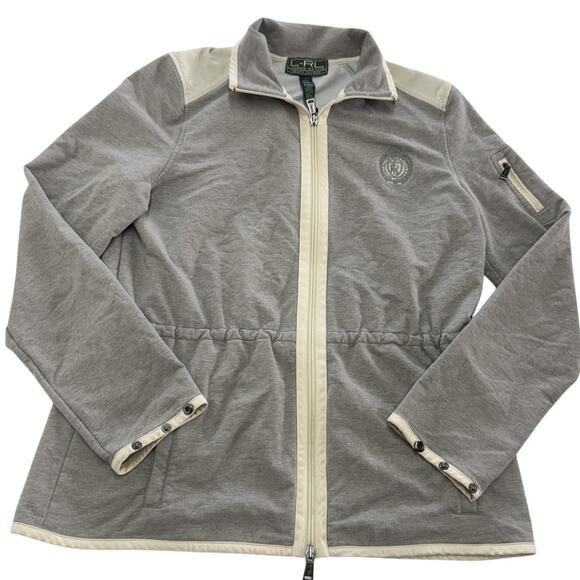 Lauren Ralph Lauren Jacket Womens Large Track Full Zip Activewear Pockets - Picture 1 of 6